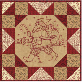 Stitched in Red Old St Nick Finished Sample