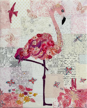 Teeny Tiny Flamingo Finished Sample on 16