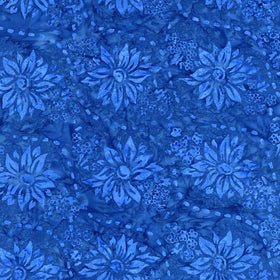 Tonga Brightside Blue Victorian Floral Batik - B8915 Blue - 50
