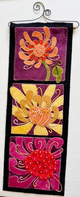 Wool Flower Trio Wall Hanging Sample