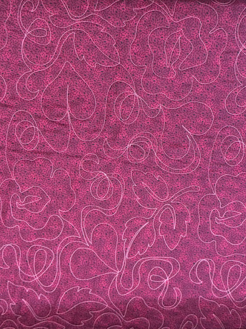 Burgundy and Green Floral Finished Quilt