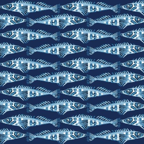 Indigo Coastal Fish Blue 3994-77