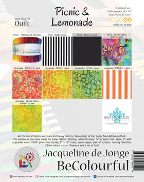 Be Colourful Picnic & Lemonade Pattern by Jacqueline de Jonge