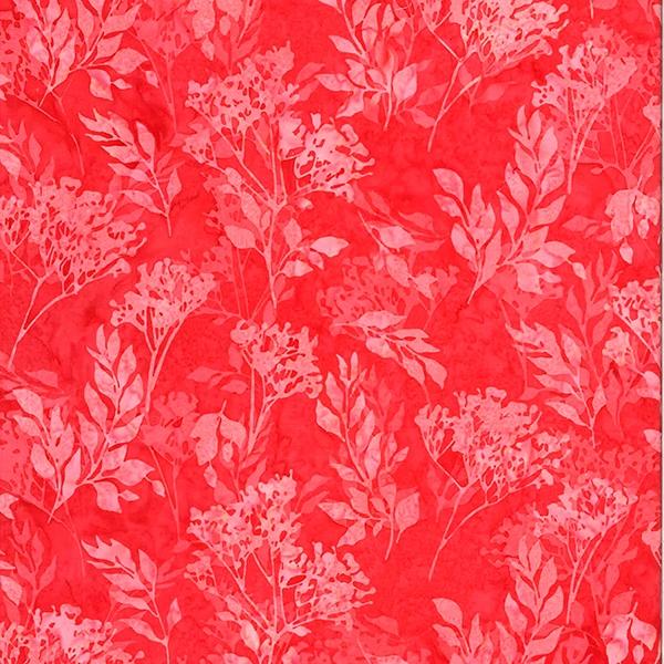 Bali Batik Coral Foliage Shirley Temple T2377-59-CORAL - Quilting by the Bay