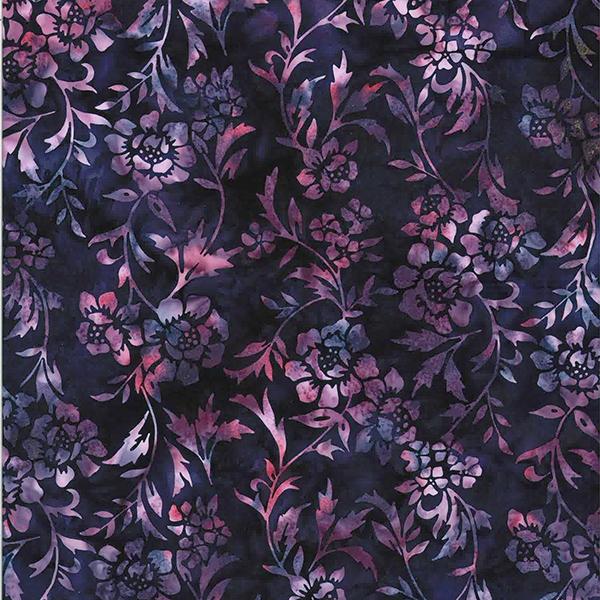 Bali Batik Purple Floral Fanciful Fuchsia T2383-14-PURPLE - Quilting by the Bay