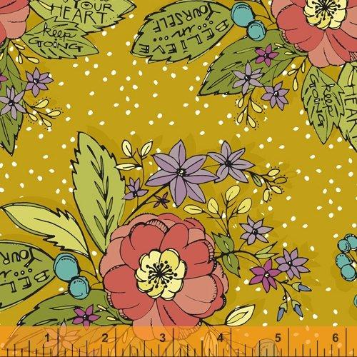 Bubbies Buttons and Blooms Curry Grandma Sharons Bouquet 52083-2 - Quilting by the Bay