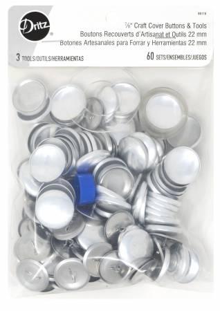 Dritz 114-36 Craft Cover Button Kit with Tools, Size 36 - 7/8-Inch, 14-Sets
