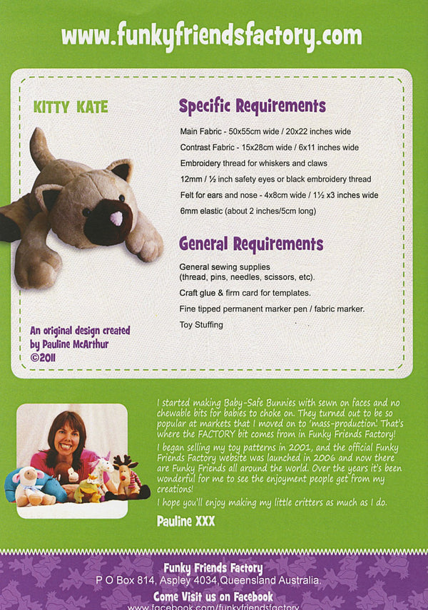 Kitty Kate Pattern by Funky Friends Factory - Quilting by the Bay