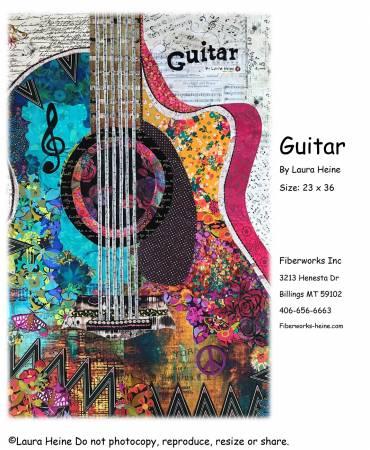 Guitar Collage Pattern by Laura Heine - Quilting by the Bay