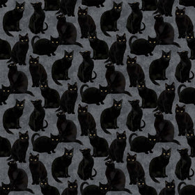 Hallow's Eve Gray Black Cats 27087-98 Gray Black