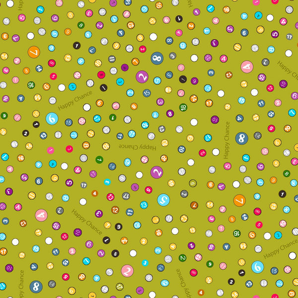 Happy Chance Lime Selvdge Dots 52697-7