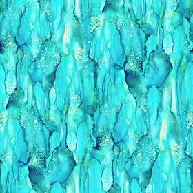 Morning Light Alcohol Ink Texture 3 Turquoise DP25290-62 Turq