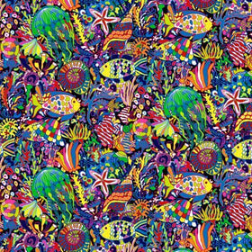 Multi Colorful Packed Aquatic Fish CD1587-MULTI
