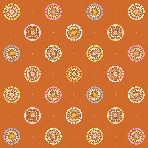 Nightingale Orange Sunrise Floral 1828-22 - Quilting by the Bay