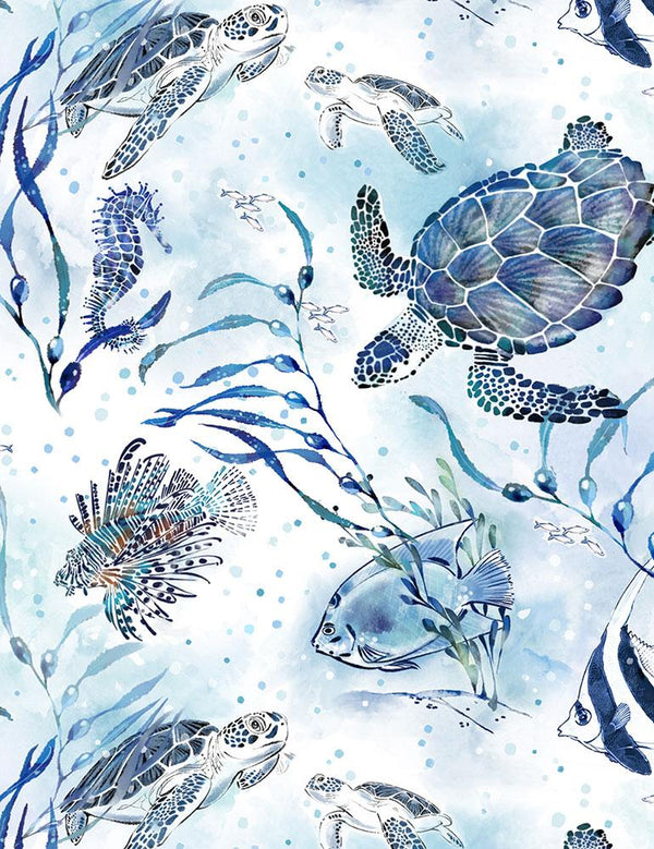 Ocean Blue Sea Turtles  CD1298 Blue