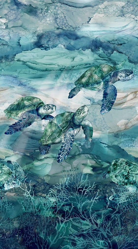 Sea Breeze Blue Large Turtles DP27095-44