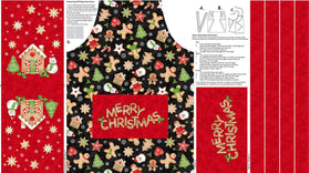 Sugar Coated Child Sized Apron Panel DP27138-24 Red Multi