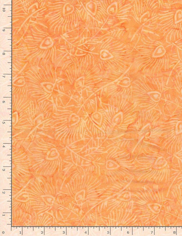 Tonga Batik Horizon Collection Peacock Feathers Peach  B7533-PEACH - Quilting by the Bay