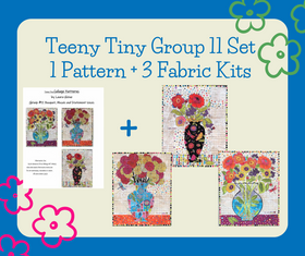 Teeny Tiny Group 11 Set with Pattern and Bouquet, Mosaic and Statement Vase Fabric Kits
