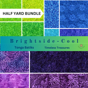 Tonga Batik Brightside Cool Colorway 12 Half Yard Cuts Bundle
