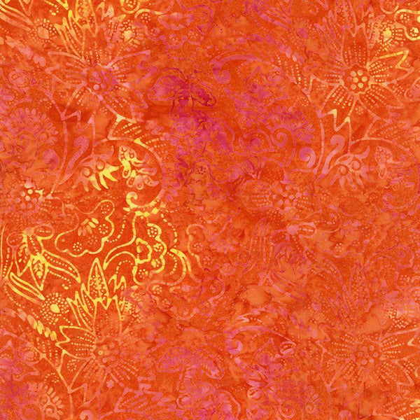 Tonga Batik Charade Orange Floral TONGA-B1510 Orange