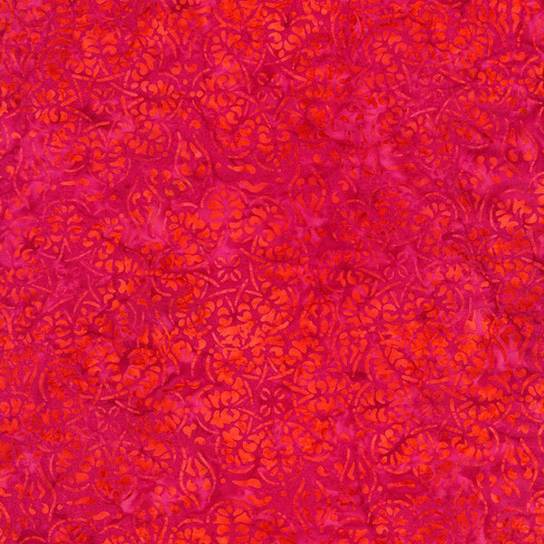 Tonga Brightside Berry Damask Floral Batik - B2704 Berry