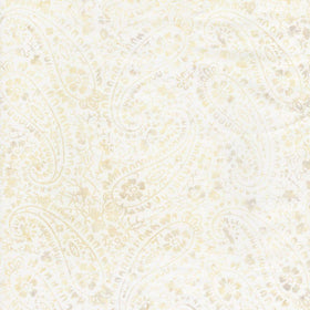 Tonga Liberty Peace Floral Paisley Batik - B2329 Peace White