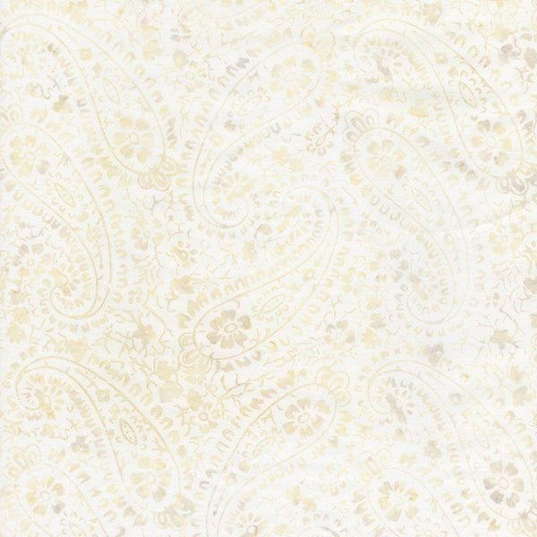 Tonga Liberty Peace Floral Paisley Batik - B2329 Peace White