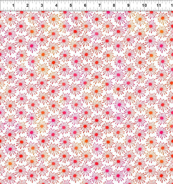Unusual Garden II Pink/White Floral Burst 7UGB-1 - Quilting by the Bay