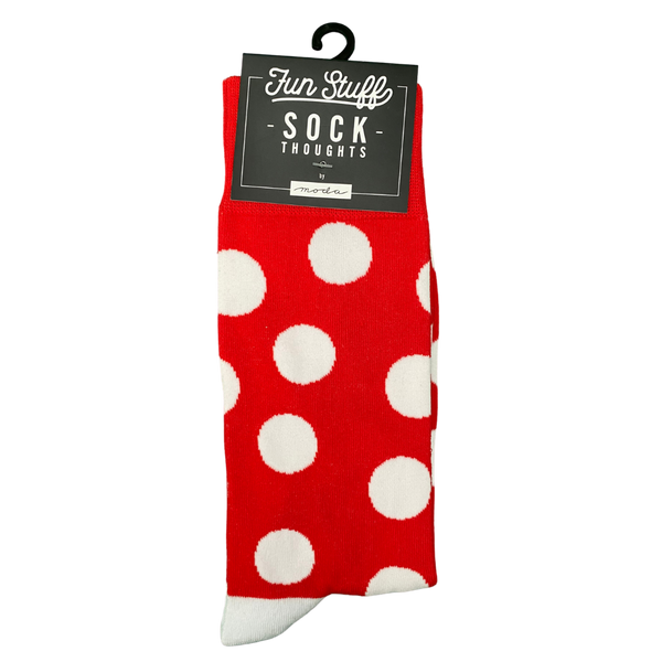 Valentine Socks 1 Pair - White dots on Red